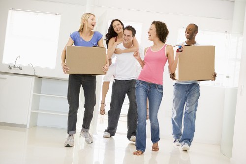 Removal team planning a move in Kensington with period homes nearby