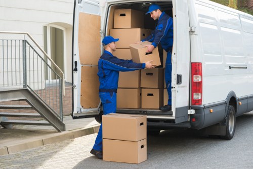 Man and van team preparing items safely before a move