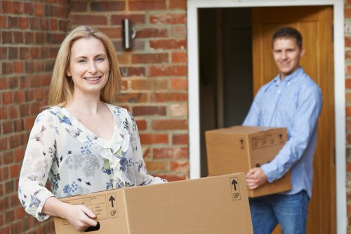 Fragile items packed with protective materials for a Kensington relocation