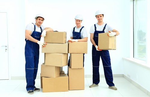 Professional man and van service focusing on safe transport