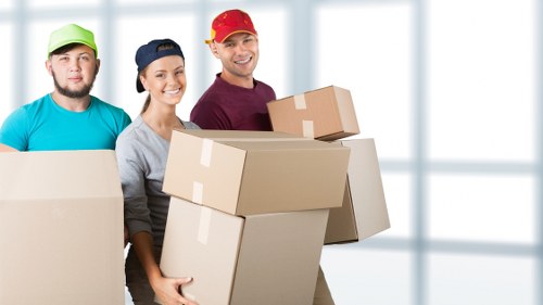 Man and van moving boxes and household items for a Kensington service