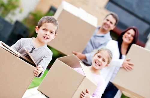 Boxes and home contents prepared for a Kensington removals service