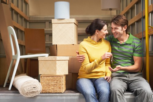 Preparing boxes and furniture for a Kensington van service